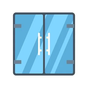 Double glass door vector icon entrance design Ilustración de archivo