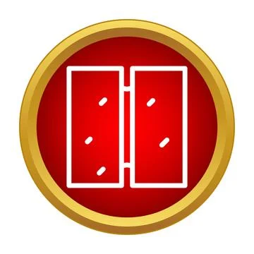 Double glass doors icon representing building materials Ilustración de archivo