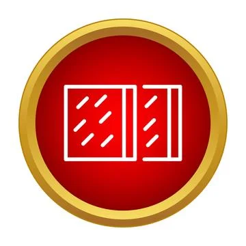 Double glazed window construction flat line icon Stock Illustration