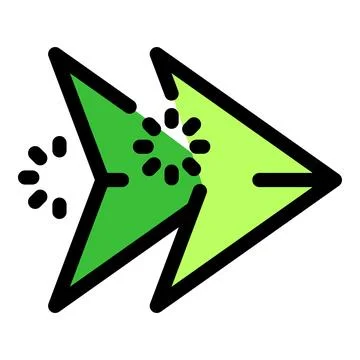 Double green arrow showing sending progress with loading icon Stock Illustration
