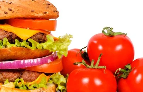 Double hamburger Stock Photos