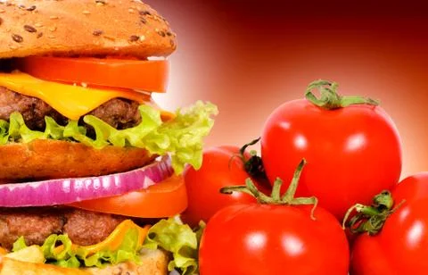 Double hamburger Stock Photos