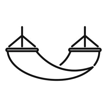 Double hammock icon showing relaxation and summertime fun Stock Illustration