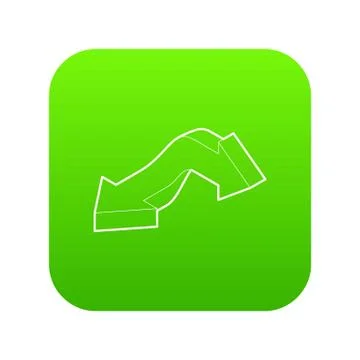 Double headed arrow icon green vector Stock Illustration