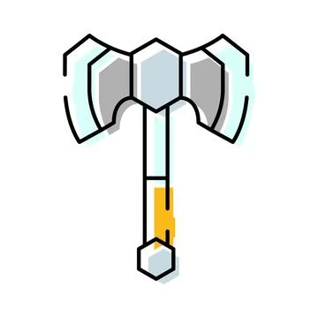 Double headed axe ancient combat weapon icon Stock Illustration