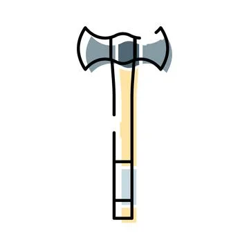 Double headed axe icon illustrating strength and power Ilustração Stock