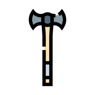 Double headed axe representing strength and power concept Stock Illustration