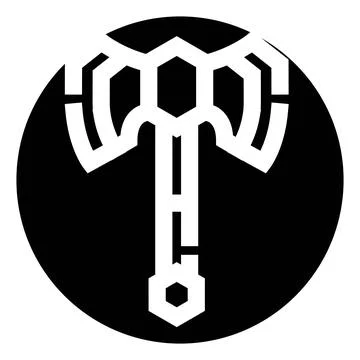 Double headed battle axe geometric weapon icon Stock Illustration