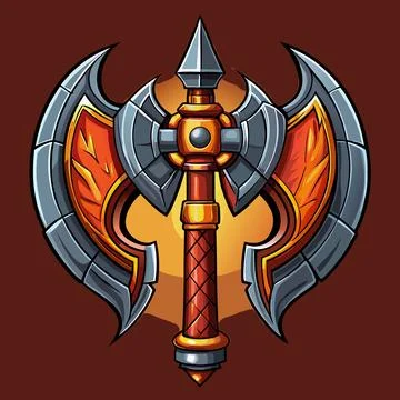 Double-Headed Battle Axe Vector Stock-Illustration