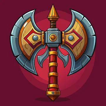 Double-Headed Battle Axe Vector Stock-Illustration