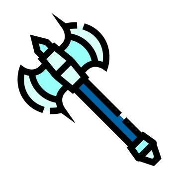 Double headed battle axe weapon vector icon Stock Illustration