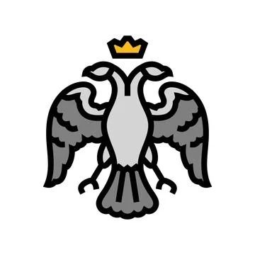 Double headed eagle byzantine color icon vector illustration Illustrazione stock