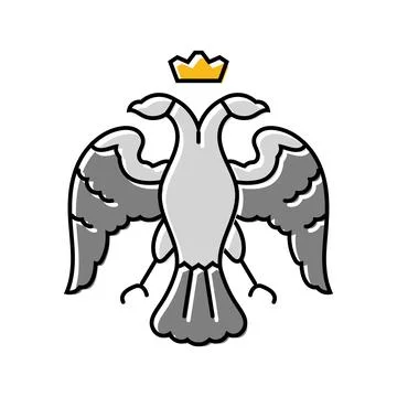 Double headed eagle byzantine color icon vector illustration Illustrazione stock