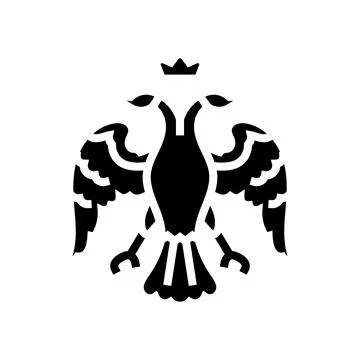 Double headed eagle byzantine glyph icon vector illustration Illustrazione stock