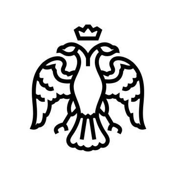 Double headed eagle byzantine line icon vector illustration Illustrazione stock