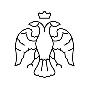 Double headed eagle byzantine line icon vector illustration Illustrazione stock
