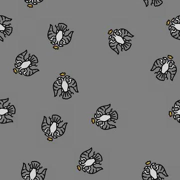 Double headed eagle byzantine vector seamless pattern Illustrazione stock