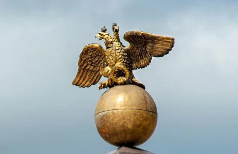 Double-headed eagle obelisk of the Empress in Helsinki Stock Photos