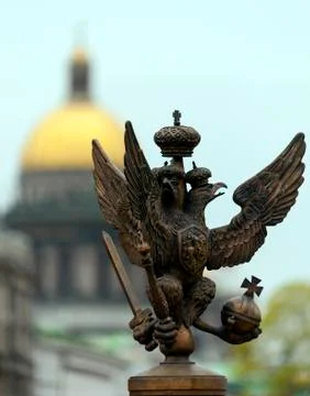 Double-headed eagle from Palace Square in St. Petersburg Stock Photos
