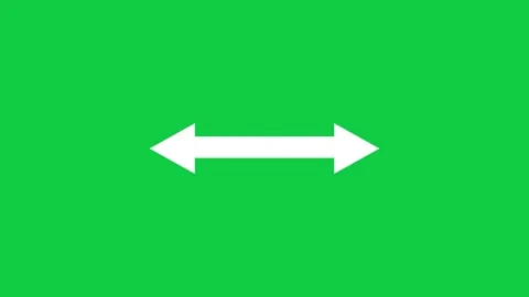 Double headed horizontal arrow expanding from center on green screen Vídeos de archivo 348305593