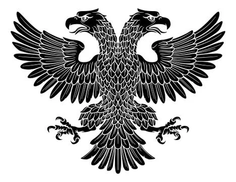 Double headed Imperial Eagle with Two Heads Stock Illustration