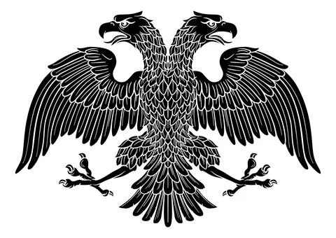 Double headed Imperial Eagle with Two Heads Stock Illustration