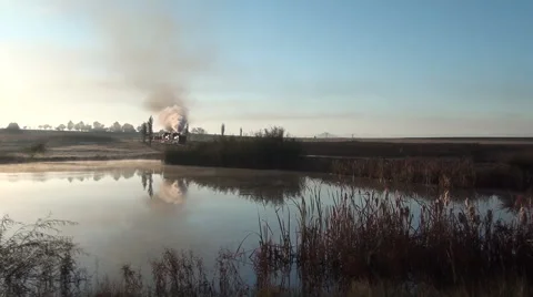 Double-headed steam freight train Video stock 57136250