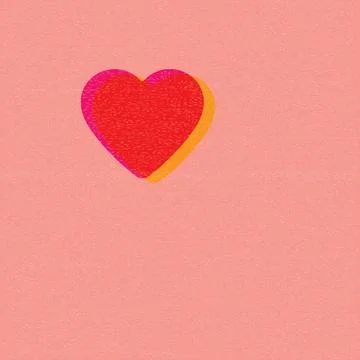 Double heart shape overlap transparent with riso print effect vector illust.. Illustrazione stock