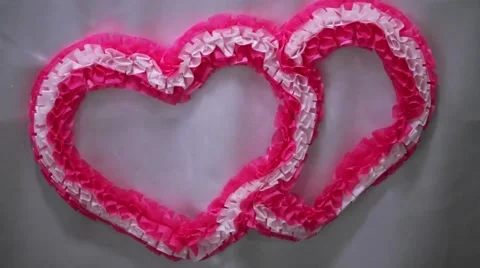 Double heart at the wedding table Stock Footage 53070674