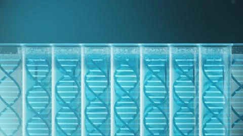 Double helical structure of DNA inside the test tube, DNA molecule, RNA. The 스톡 일러스트