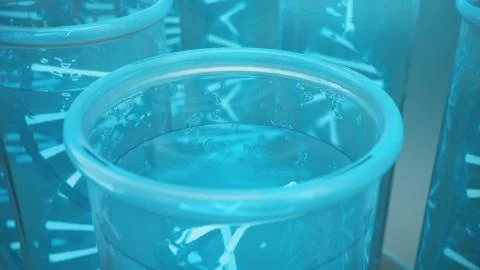 Double helical structure of DNA inside the test tube, DNA molecule, RNA. The Stock Illustration