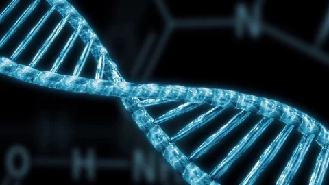 Double helical structure of dna strand close-up animation Vidéo 72793576