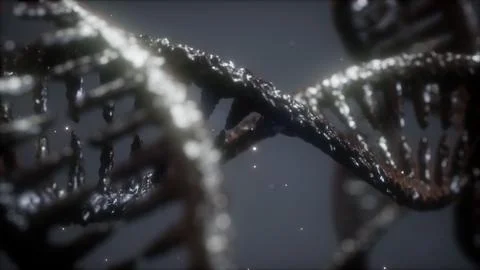 Double helical structure of dna strand close-up animation イラスト素材
