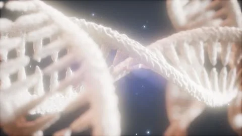 Double helical structure of dna strand close-up animation イラスト素材