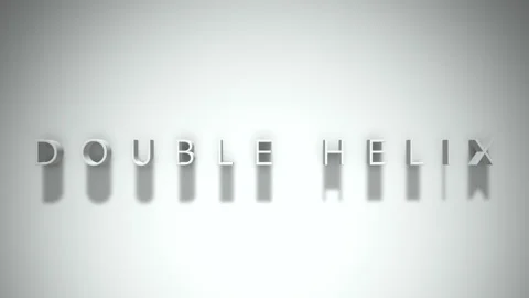 Double helix 3D title animation with shadows on a white background Stock Footage 298000776
