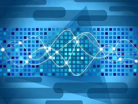Double Helix Background Means Shining Squares And Shapes Stock Illustration