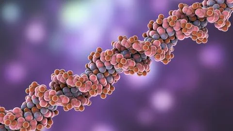Double helix of DNA, 3D illustration Stock Illustration