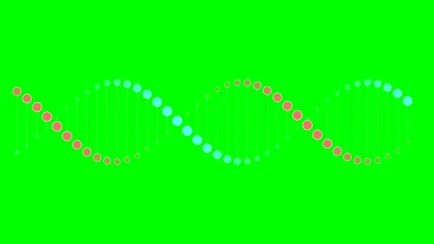 A double helix dna strand rendered against a vibrant solid green background Stock Footage 340266668