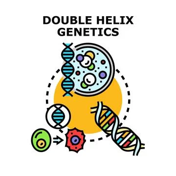 Double helix genetics research and biotechnology concept Illustration
