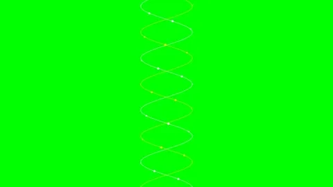 Double helix light trail animation on a vibrant green screen background Video stock 340266531