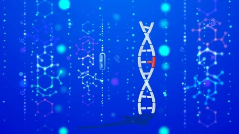 Double helix molecule, gene structure, edit element Stock Footage