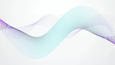 A double helix of tiny glowing particles twists in a seamless loop Stock Footage 342949017