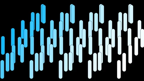 Double helix wave of blue and white capsule shapes Stock Footage 337788884