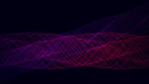 A double helix of wave lines rotates in a seamless loop Stock Footage 341665537