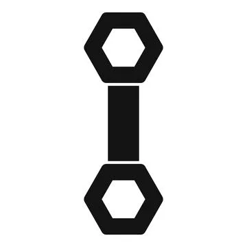 Double hexagon wrench spanner tool fixing repairing icon Stock Illustration