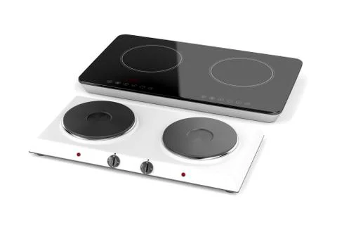 Double hot plate and induction cooktop Stock Illustration