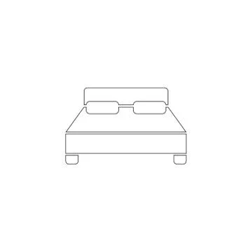 Double hotel room bed. flat vector icon Stock Illustration