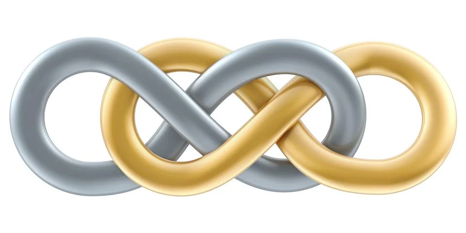 Double Infinity symbol, 3D rendering 스톡 일러스트