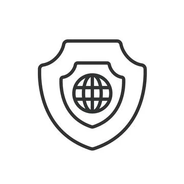 Double internet security, icon in line design. Internet, security, protection イラスト素材