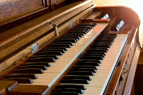 Double keyboard piano Stock Photos